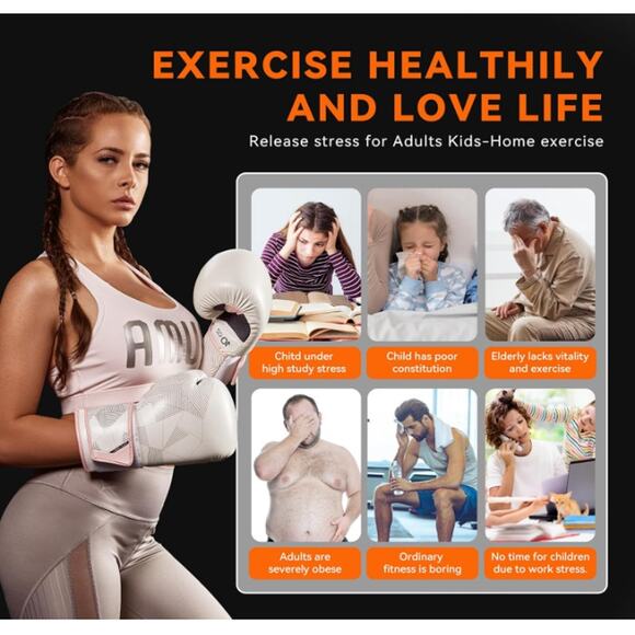 Music Boxing Machine with Gloves Smart Bluetooth Wall Mounted Electronic - Picture 6 of 7